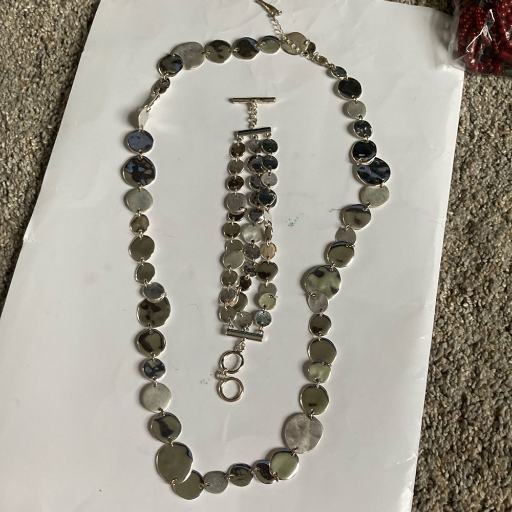Chloe + Isabel pressed Paillette bracelet and necklace.